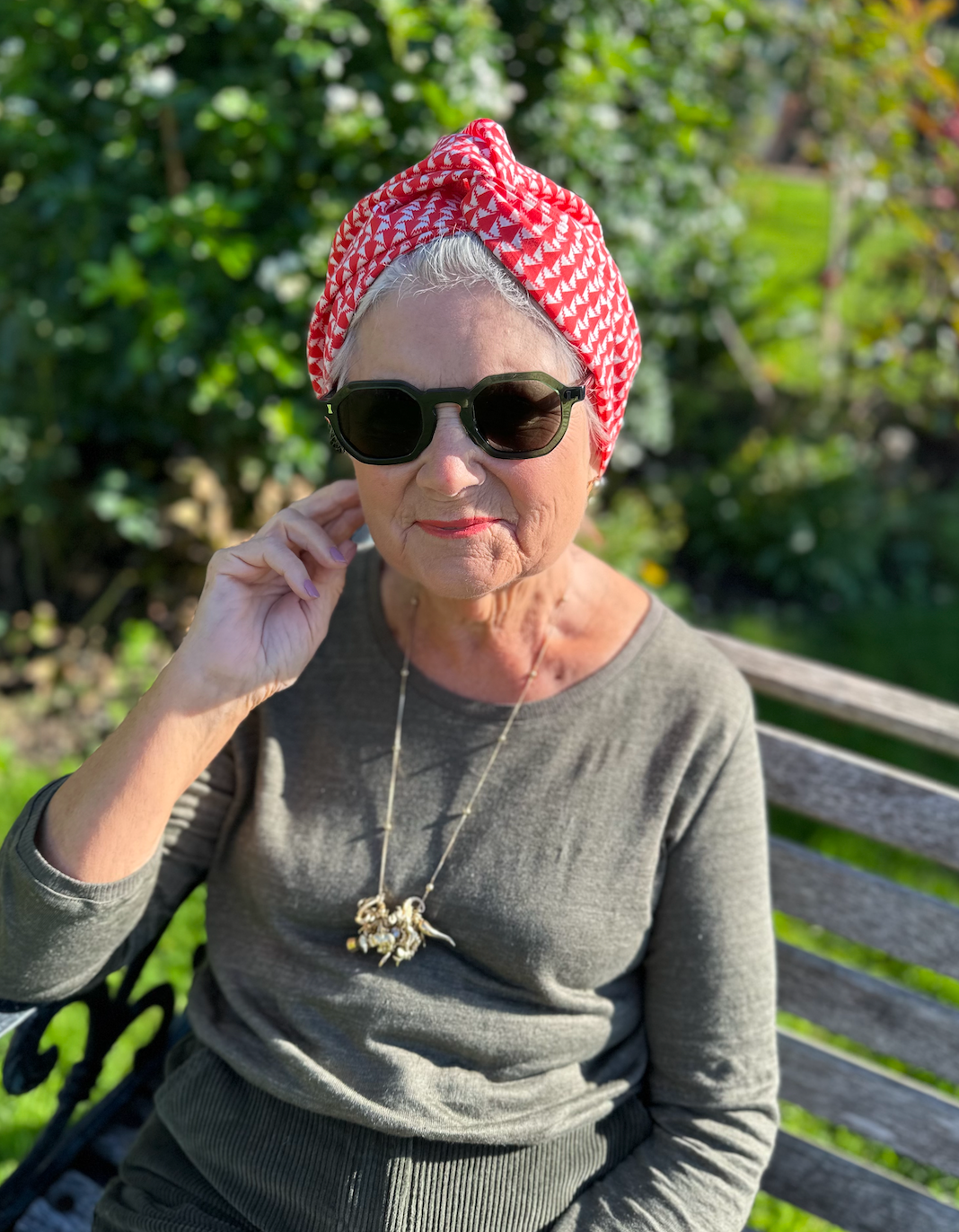 Little Susan Turban Hat - Red and White Jonathan print by Liberty of London