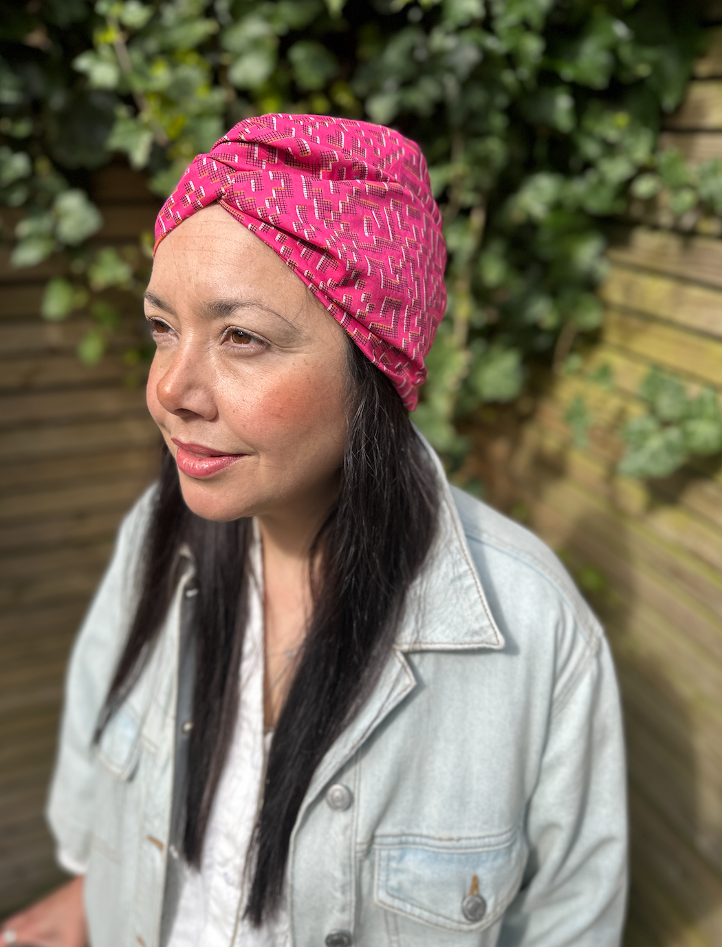 Little Susan Turban Hat - Bright Pink Farhad print by Liberty of London