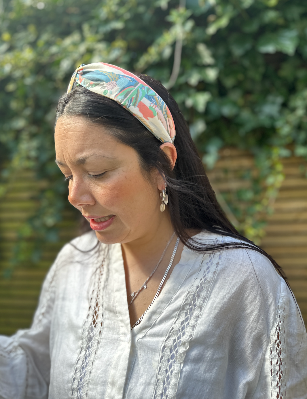 Classic Twist Alice Headband - Liberty of London Cactus print - Silk & Lawn