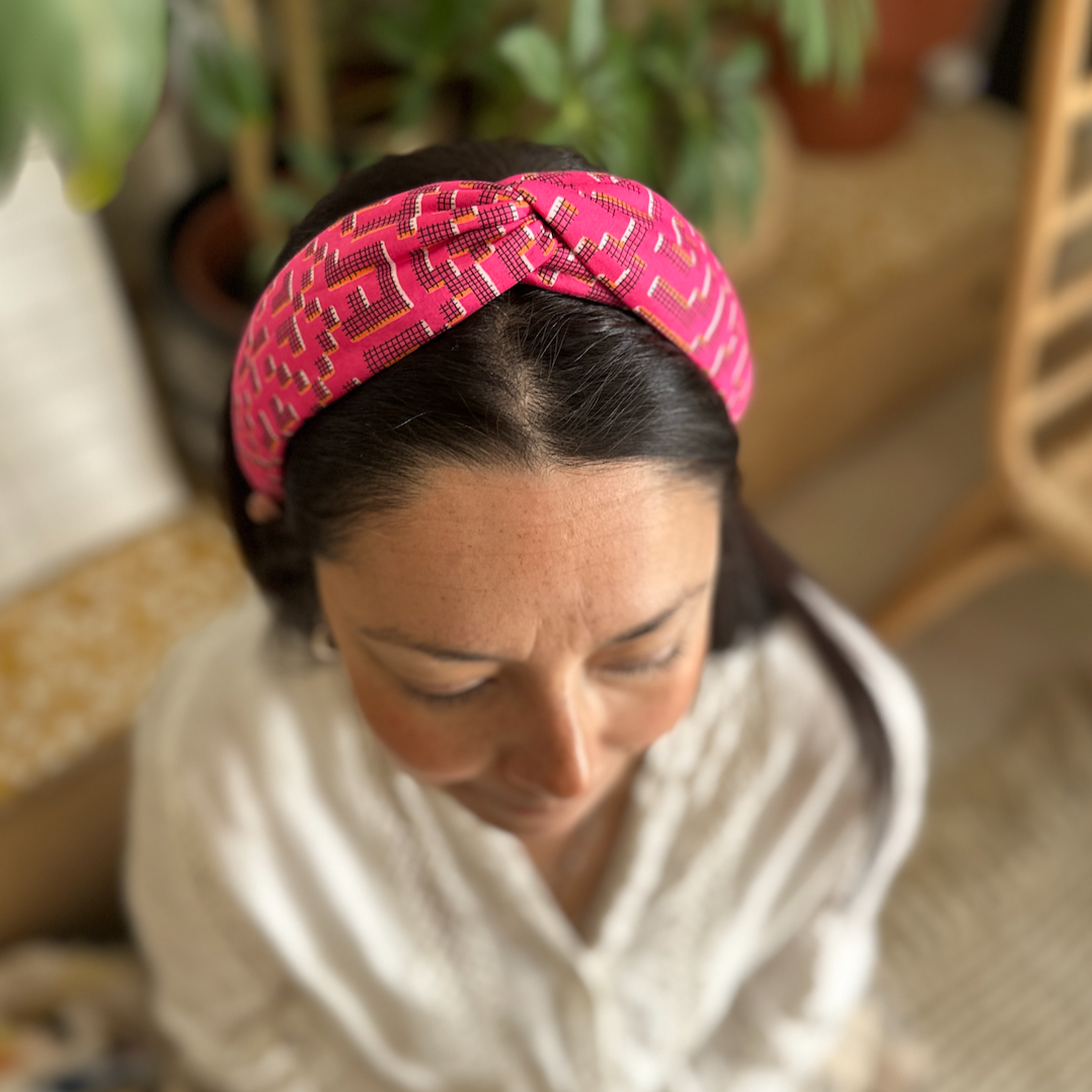 Classic Twist Alice Headband - Liberty of London Pink Farhad print