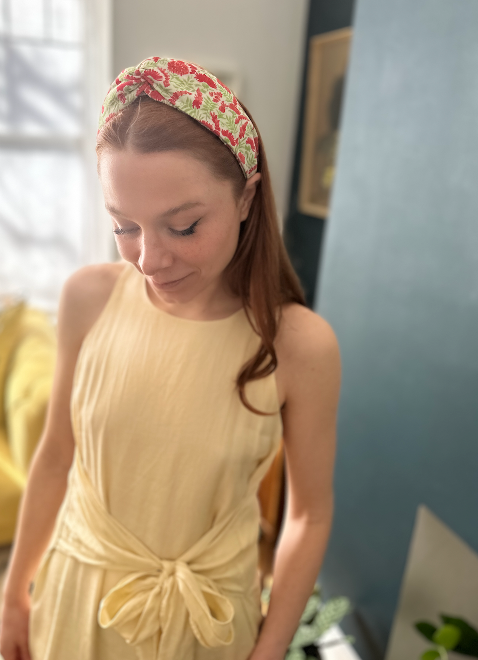 Twisted Alice Headband - Liberty of London Vintage Chrysanthemum print