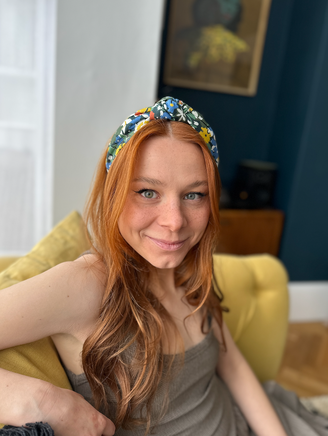 Classic Knot Alice Headband - Liberty of London Green Floral