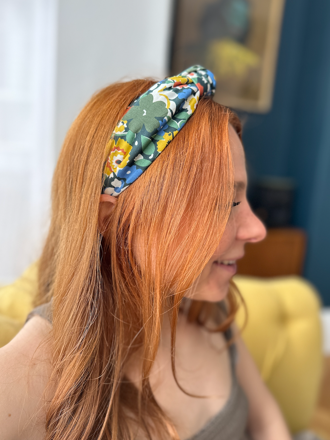 Classic Knot Alice Headband - Liberty of London Green Floral