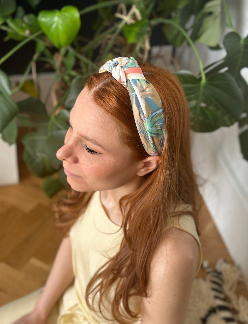 Classic Knot Headband - Liberty of London Cactus print - Silk & Lawn