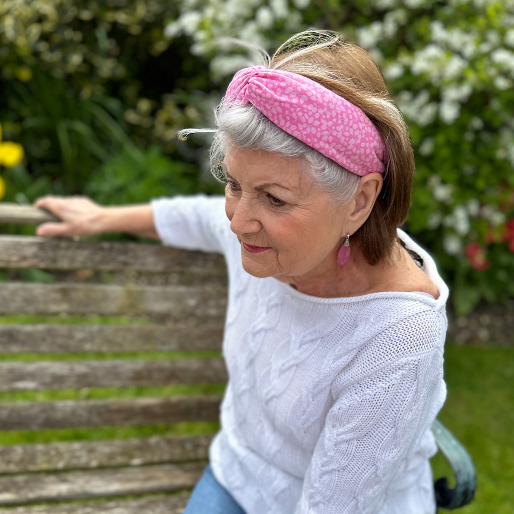 Twisted Alice Headband - Liberty of London Pink Glenjade print