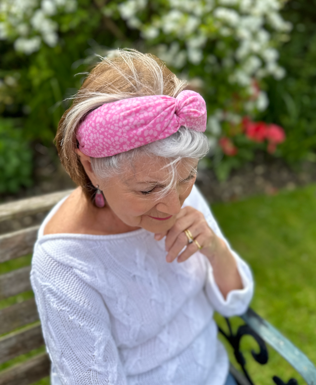 Twisted Alice Headband - Liberty of London Pink Glenjade print