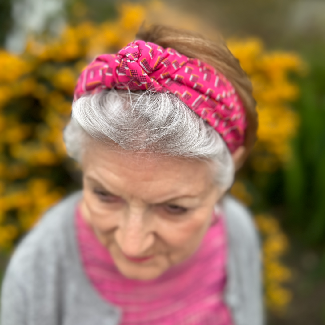 Classic Knot Headband - Liberty of London Pink Farhad Graphic print