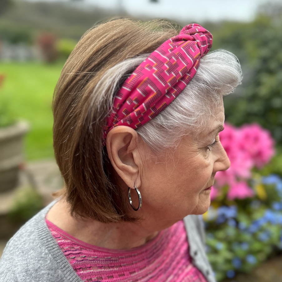 Classic Knot Headband - Liberty of London Pink Farhad Graphic print