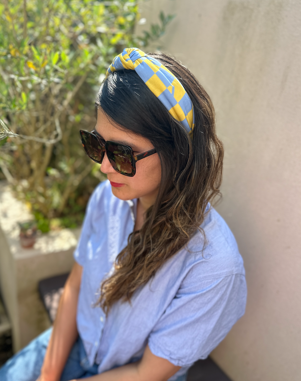 Classic Twist Alice Headband - London Yellow Liberty of Liberty Letters print