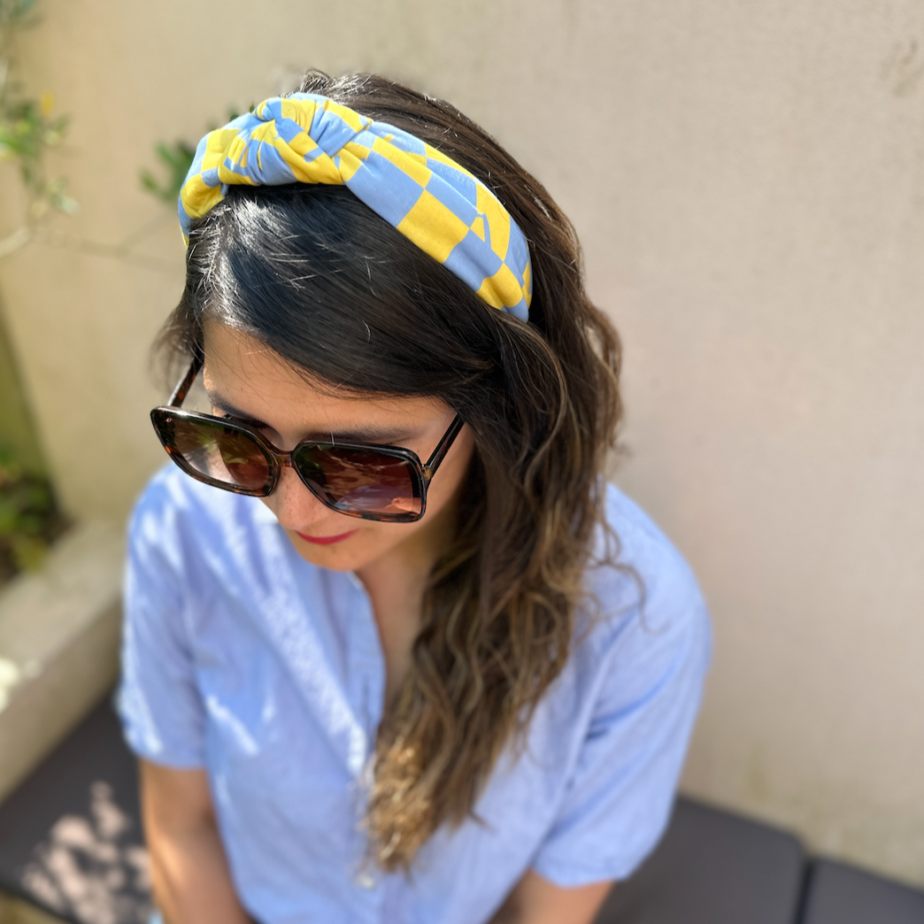 Classic Twist Alice Headband - London Yellow Liberty of Liberty Letters print