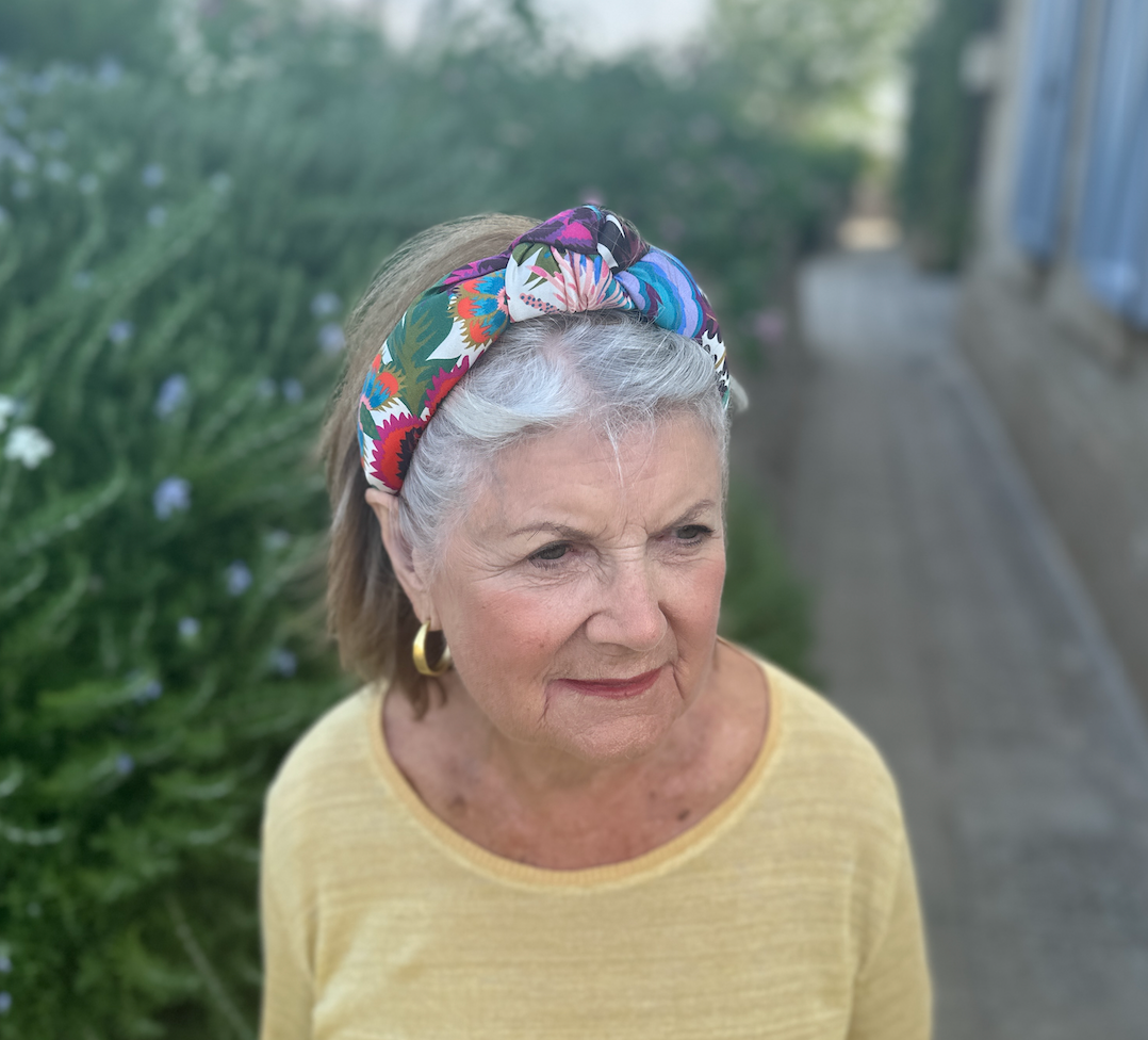 Luxury Silk Knot Alice band - Natasha Coverdale floral Liberty Artist print in Silk Satin