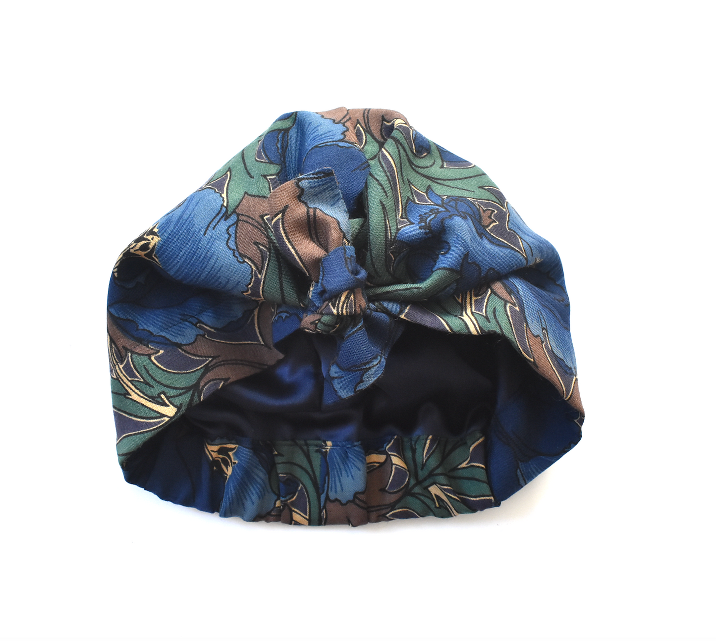 Ladies Turban Hat - Vintage 1970-80s William Morris Poppy Liberty print in Varuna wool in