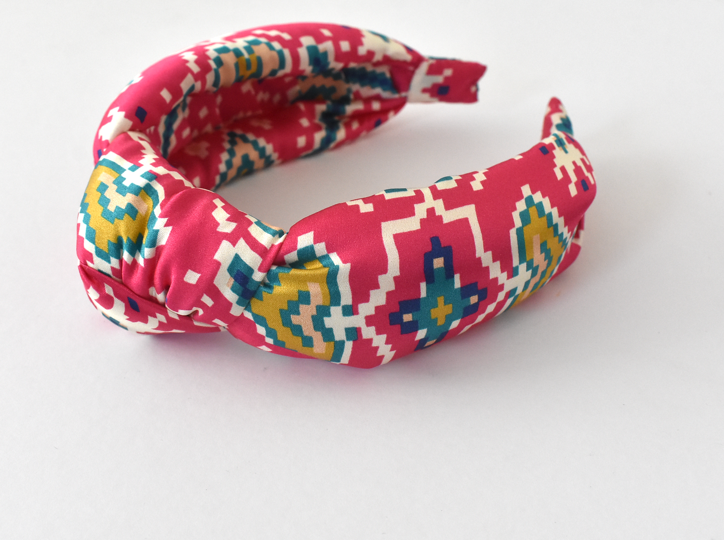 Silk Alice band - Pink Tapestry Hearts Liberty of London Artist Silk - Twisted or Knot