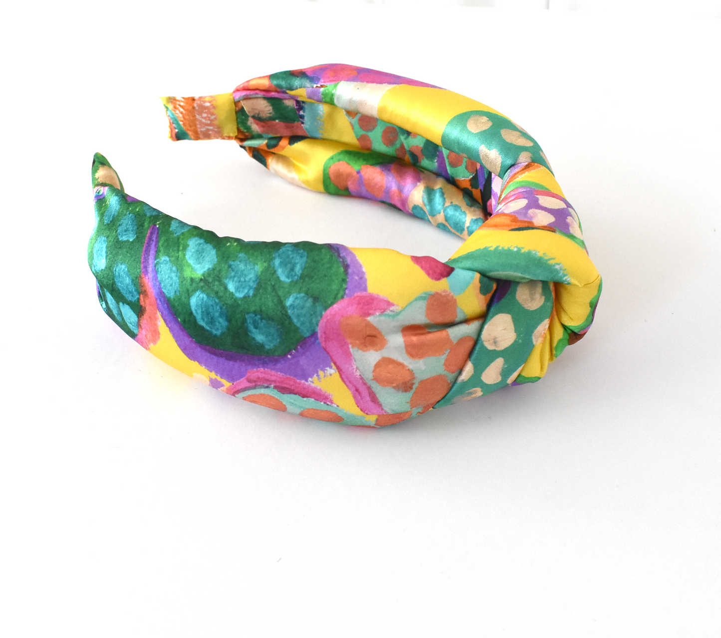 Silk Alice band - Bright Yellow Floral Liberty of London Artist Silk - Twisted or Knot