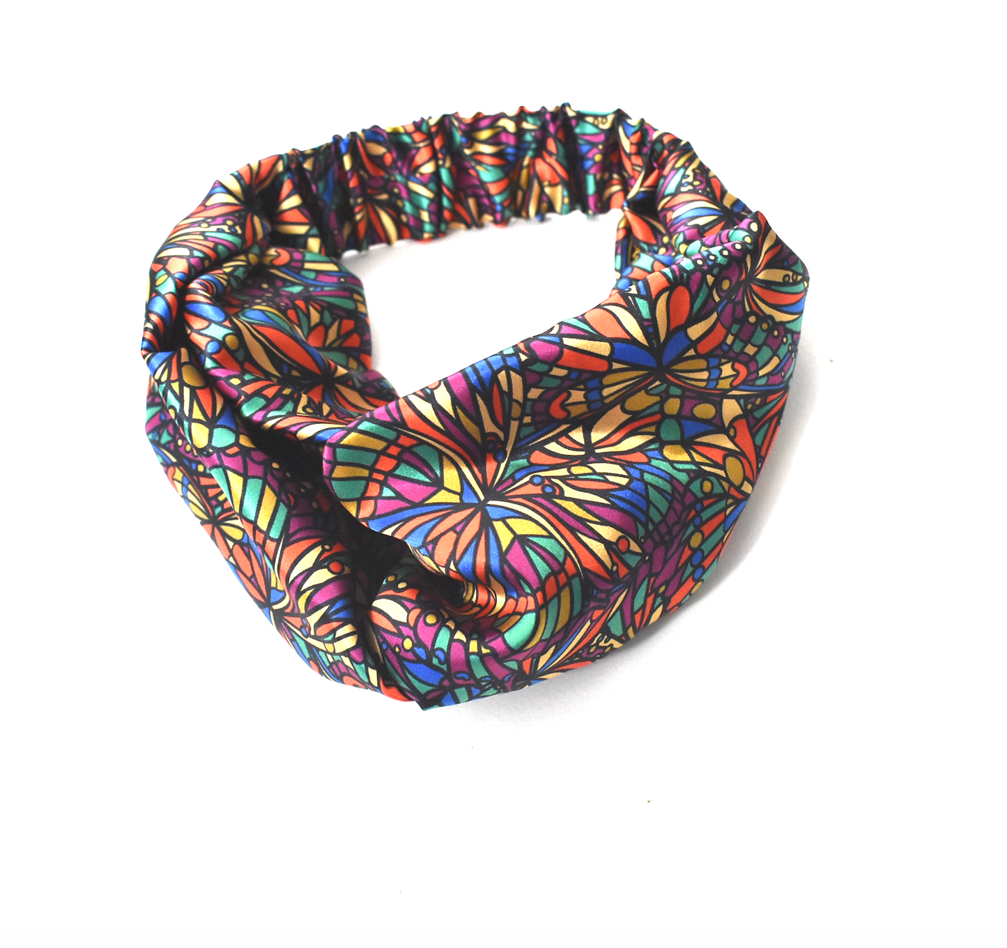 Silk Twisted Turban hairband and neck scarf in Liberty of London Jewel Silk Satin - 100% silk
