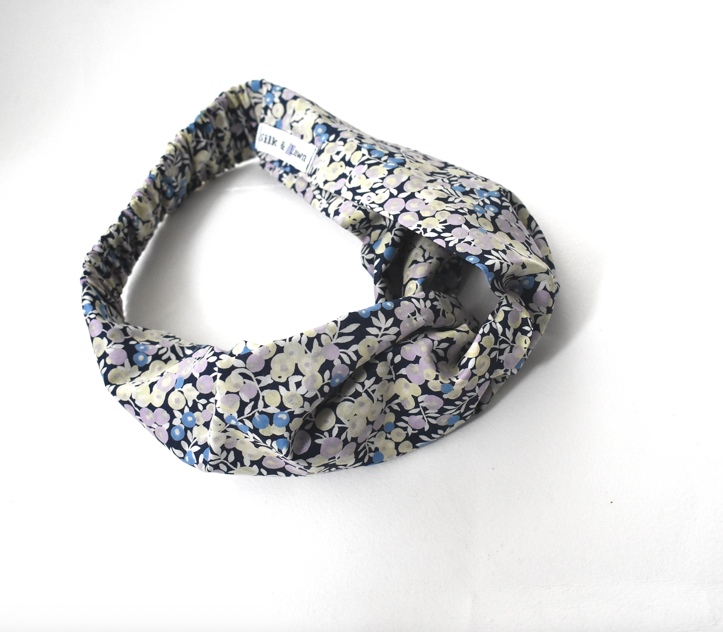 Twisted Turban Headband - Liberty of London Blue & Purple Wiltshire