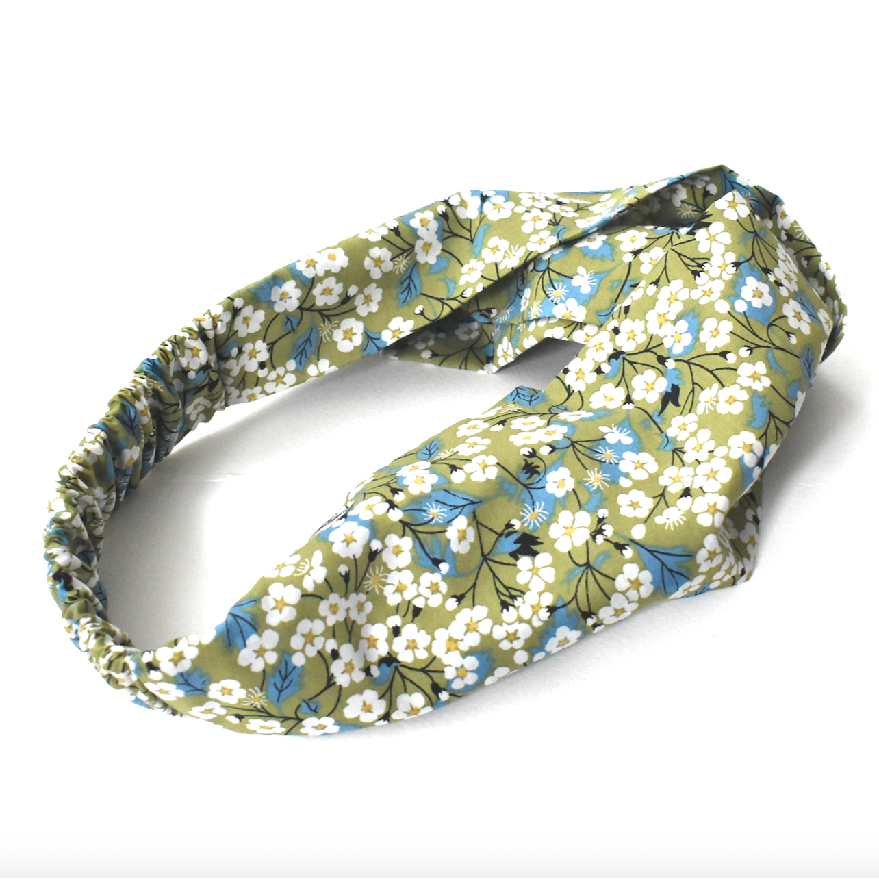 Twisted Turban Headband - Liberty of London Green Mitsi print