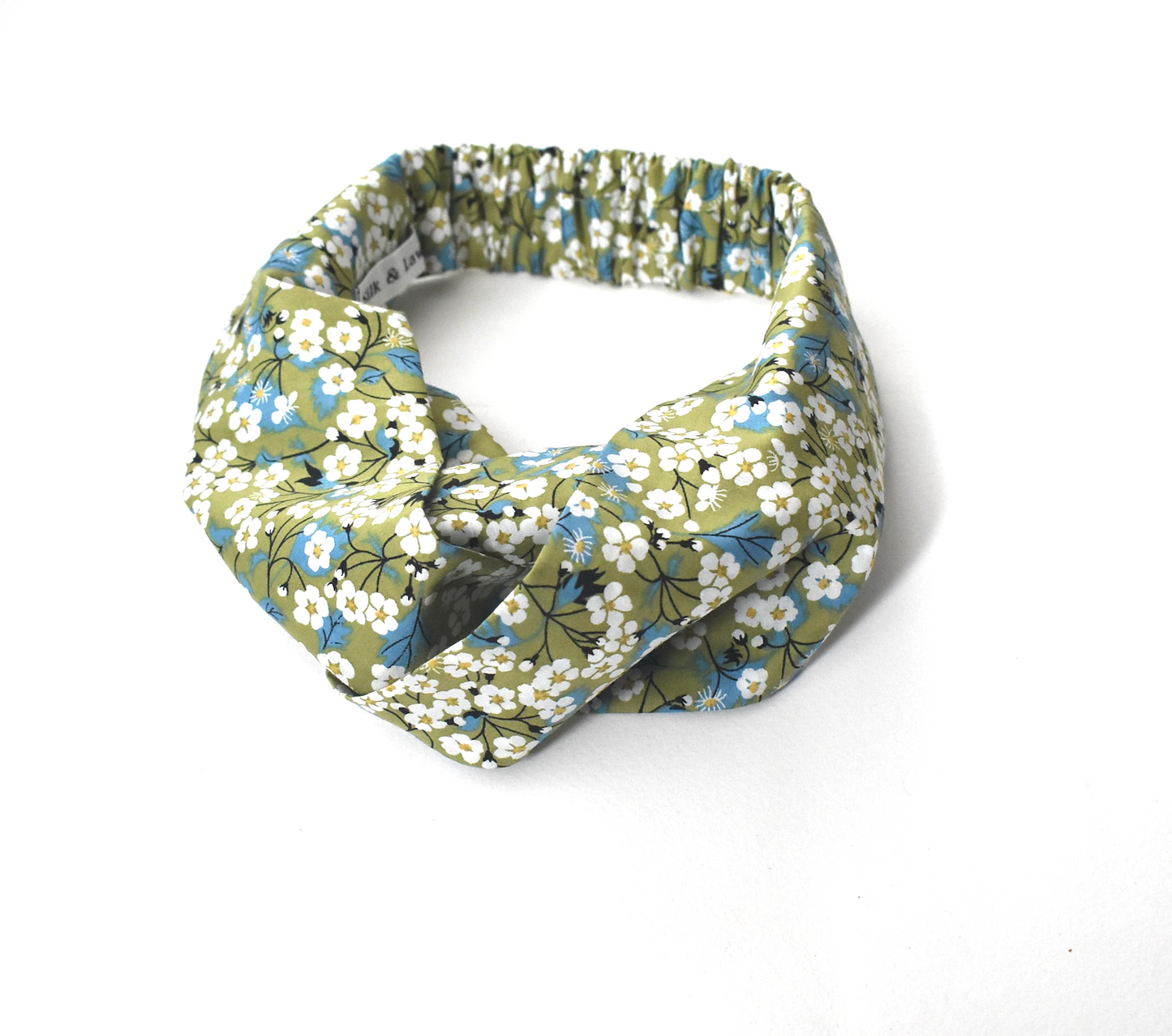 Twisted Turban Headband - Liberty of London Green Mitsi print