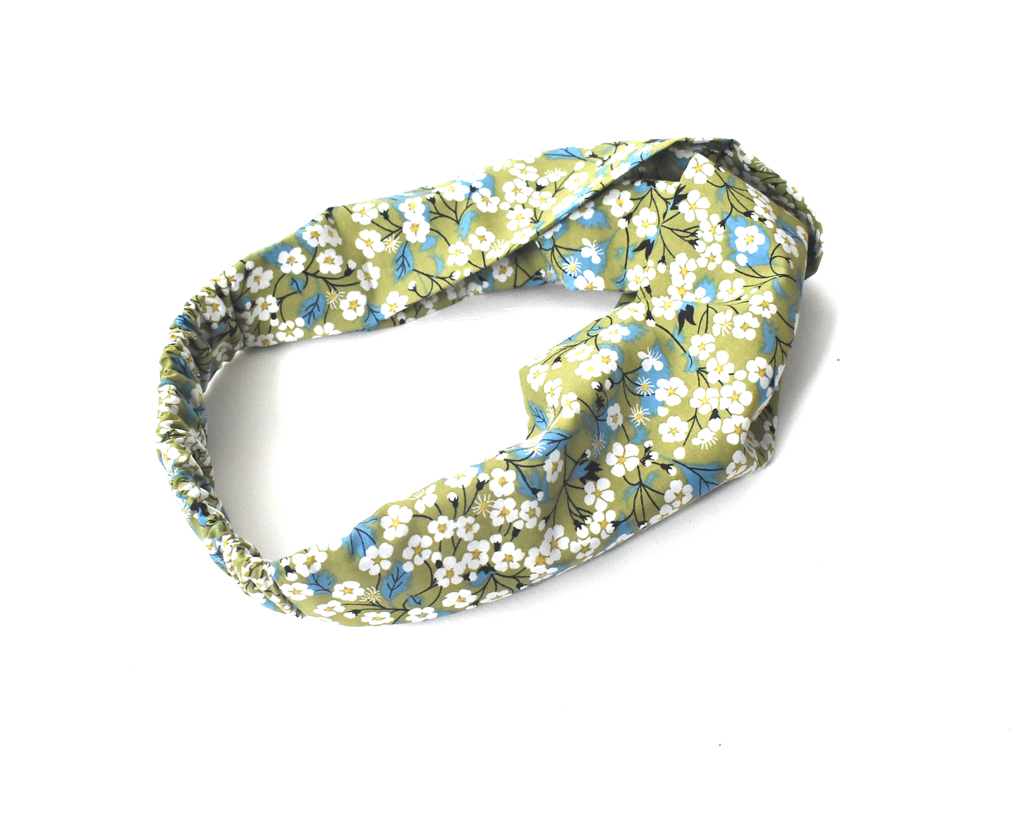 Twisted Turban Headband - Liberty of London Green Mitsi print