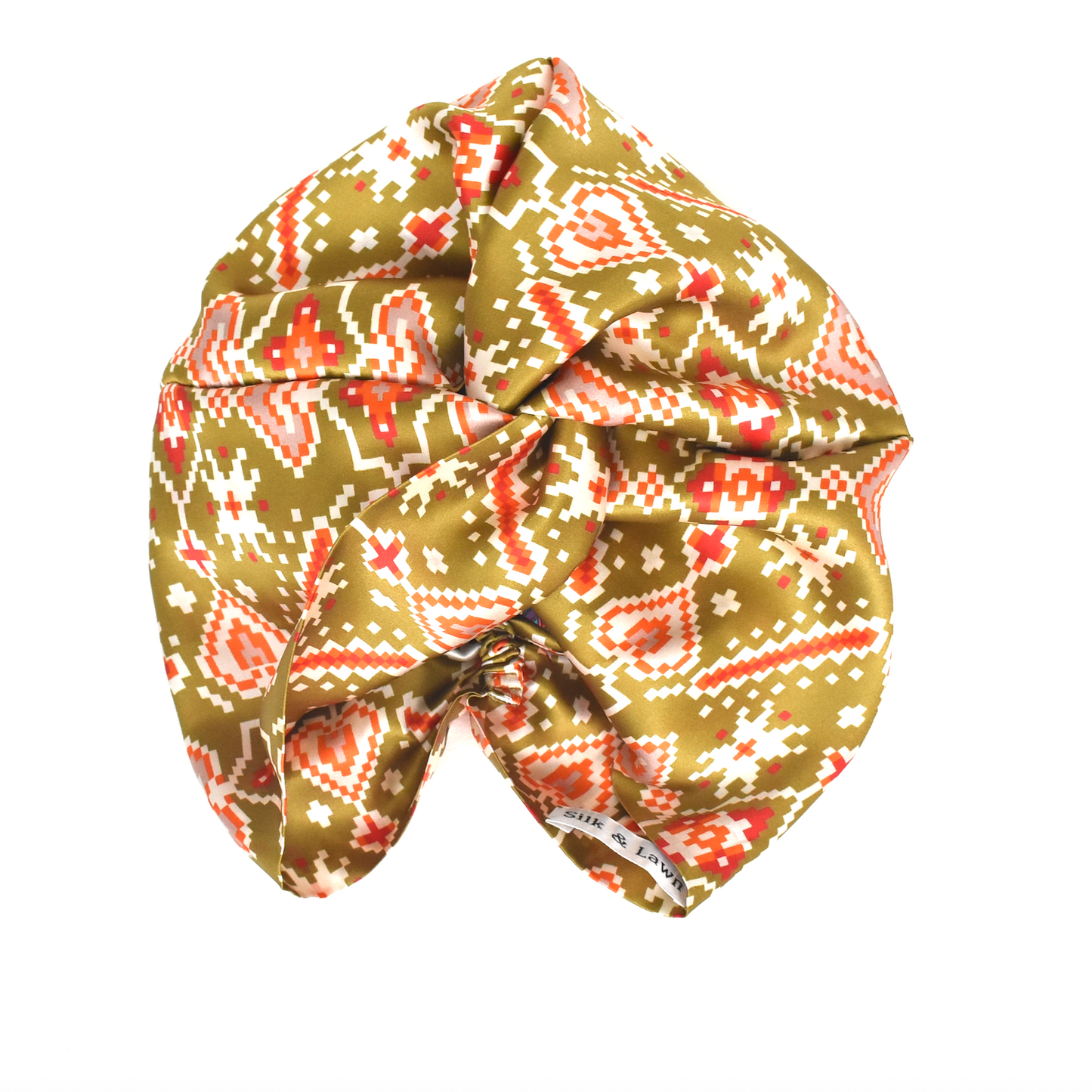 Little Susan Twisted Silk Turban & Head wrap - Liberty of London Gold Tapestry print in Belgravia Silk Satin