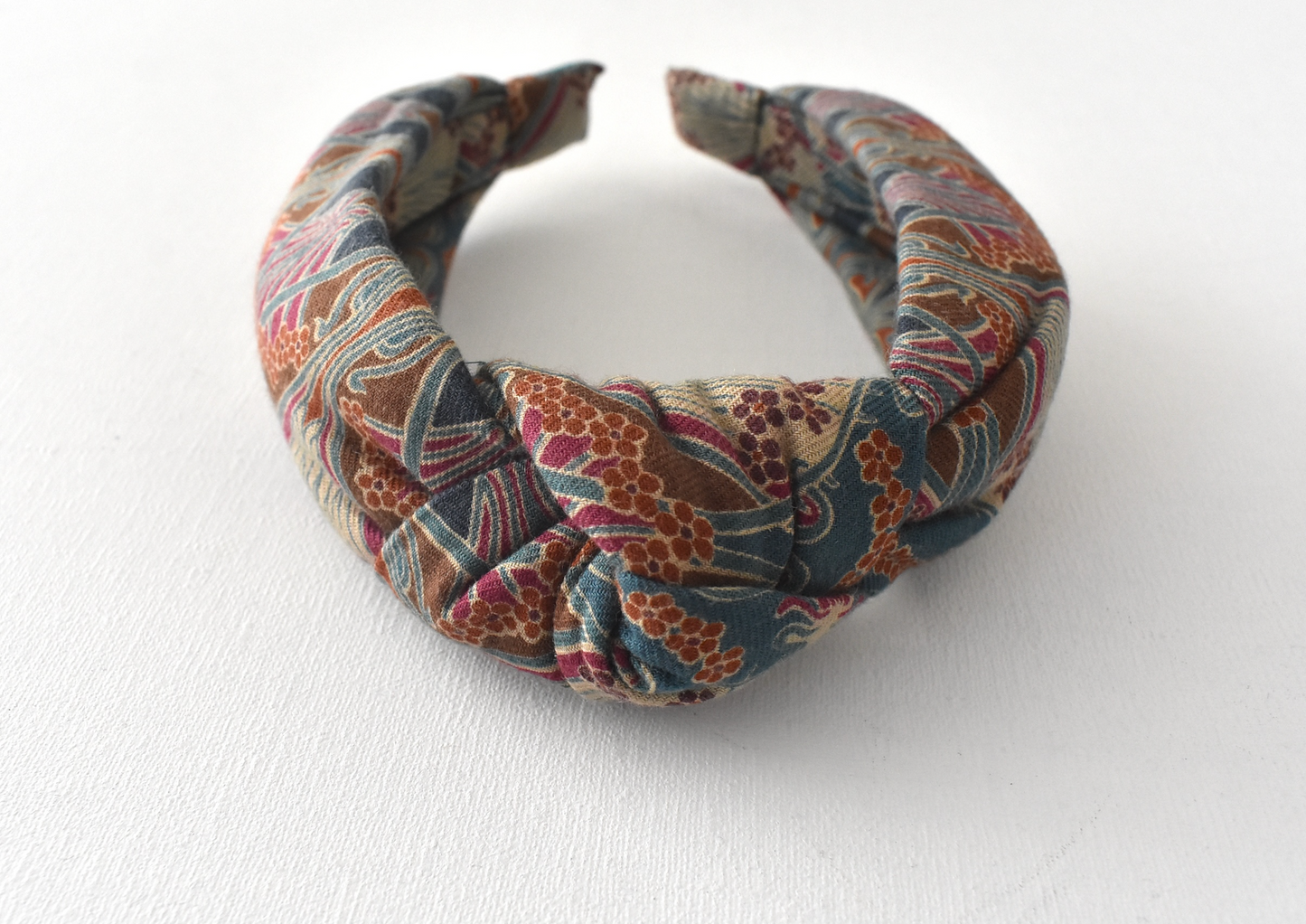 Ladies Knot or Twisted Alice band - Liberty of London Rust William Morris Ilanthe print