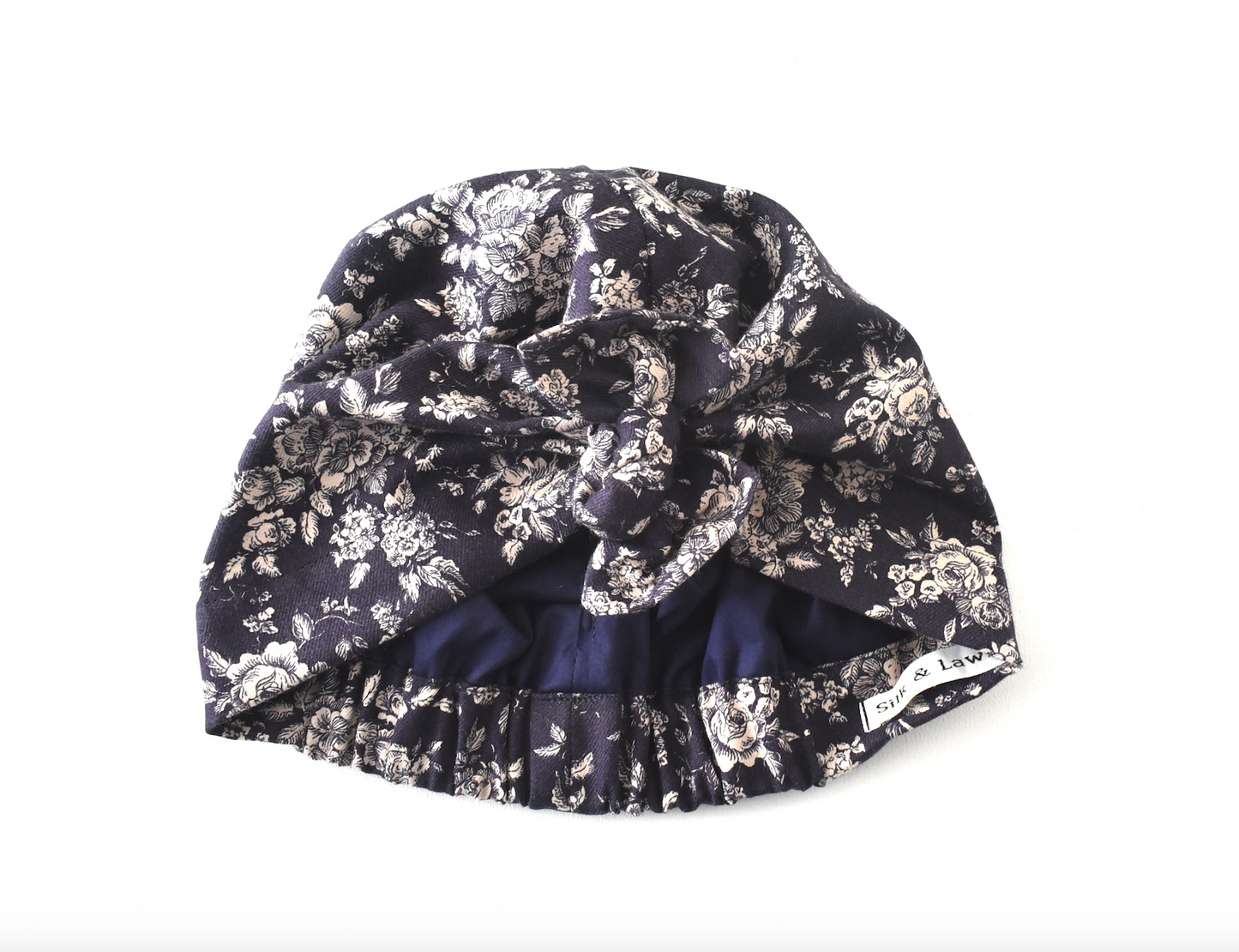 Ladies Turban Hat - Blue Winter Floral Liberty of London