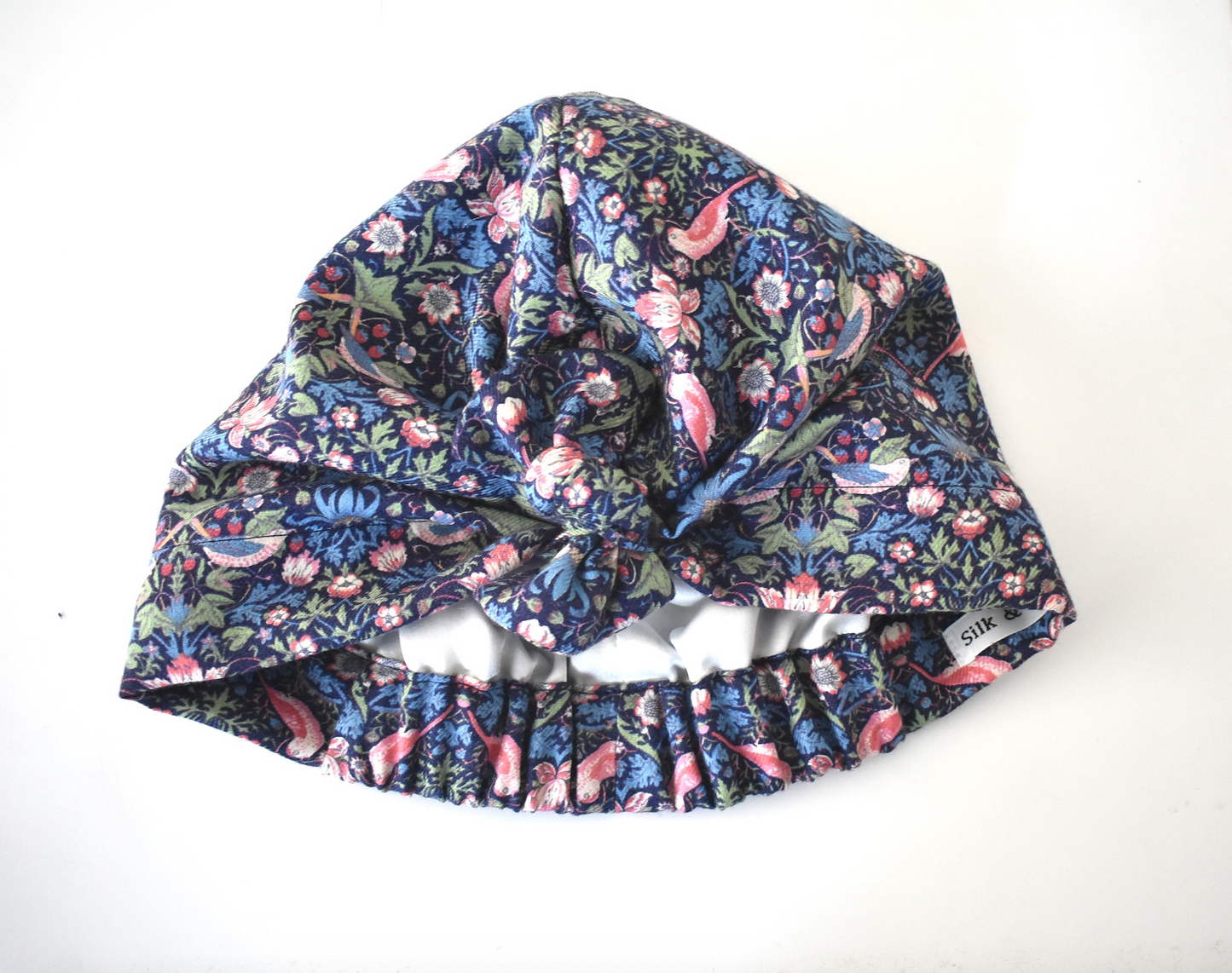 Ladies Turban Hat - classic William Morris Strawberry thief by Liberty London- Lantana cotton & wool blend