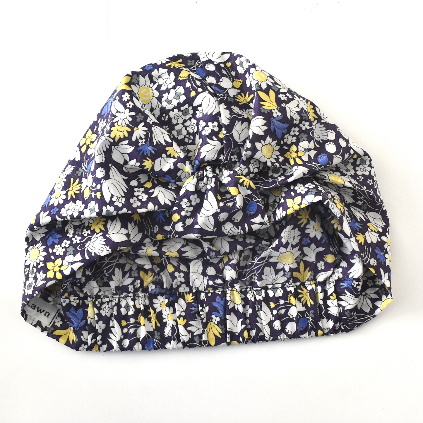 Salty Sea Knot - Swimming Cap Topper - Swim Turban in Blue & Yellow Floral Liberty print