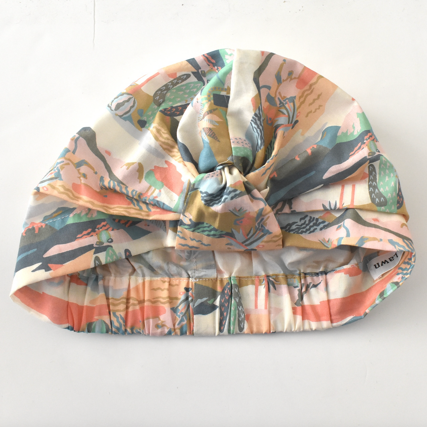 Salty Sea Knot - Swimming Cap Topper - Swim Turban in Liberty Cactus print