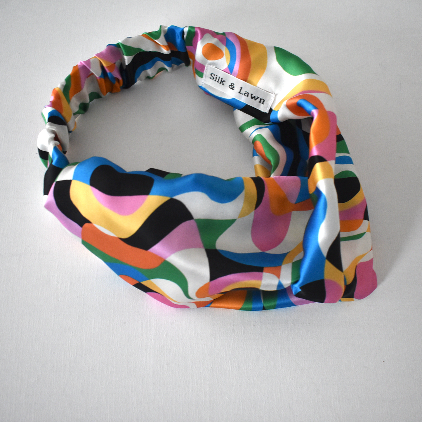 Silk Twisted Turban hairband and neck scarf in Liberty of London Ordinance - Pucci style print- 100% Belgravia Silk Satin - Silk & Lawn