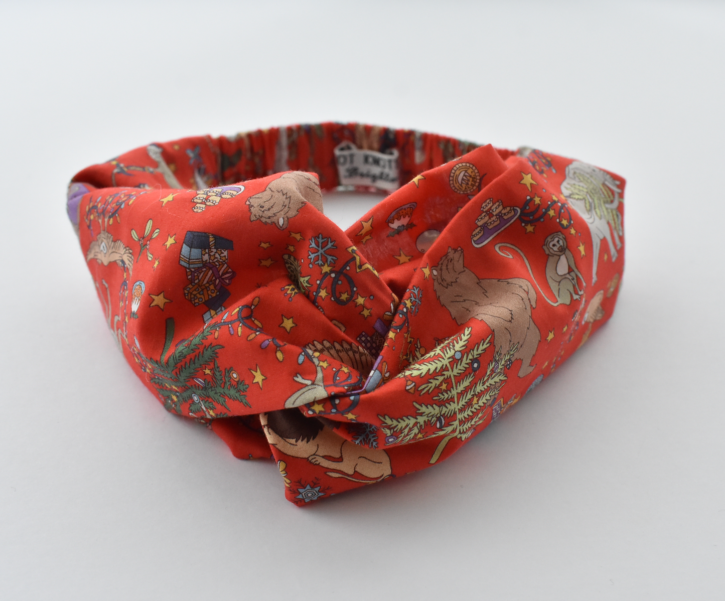 Ladies Twisted Turban hairband and neck scarf - Christmas Animal Liberty of London - Tot Knots of Brighton