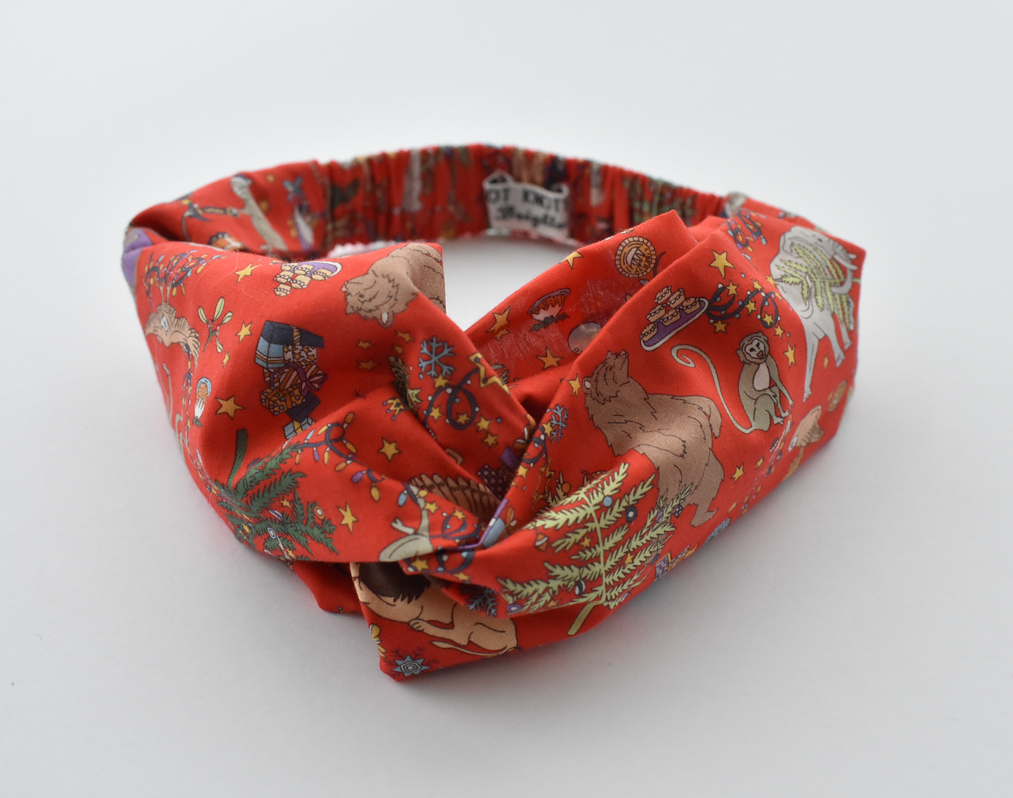 Ladies Twisted Turban hairband and neck scarf - Christmas Animal Liberty of London - Tot Knots of Brighton