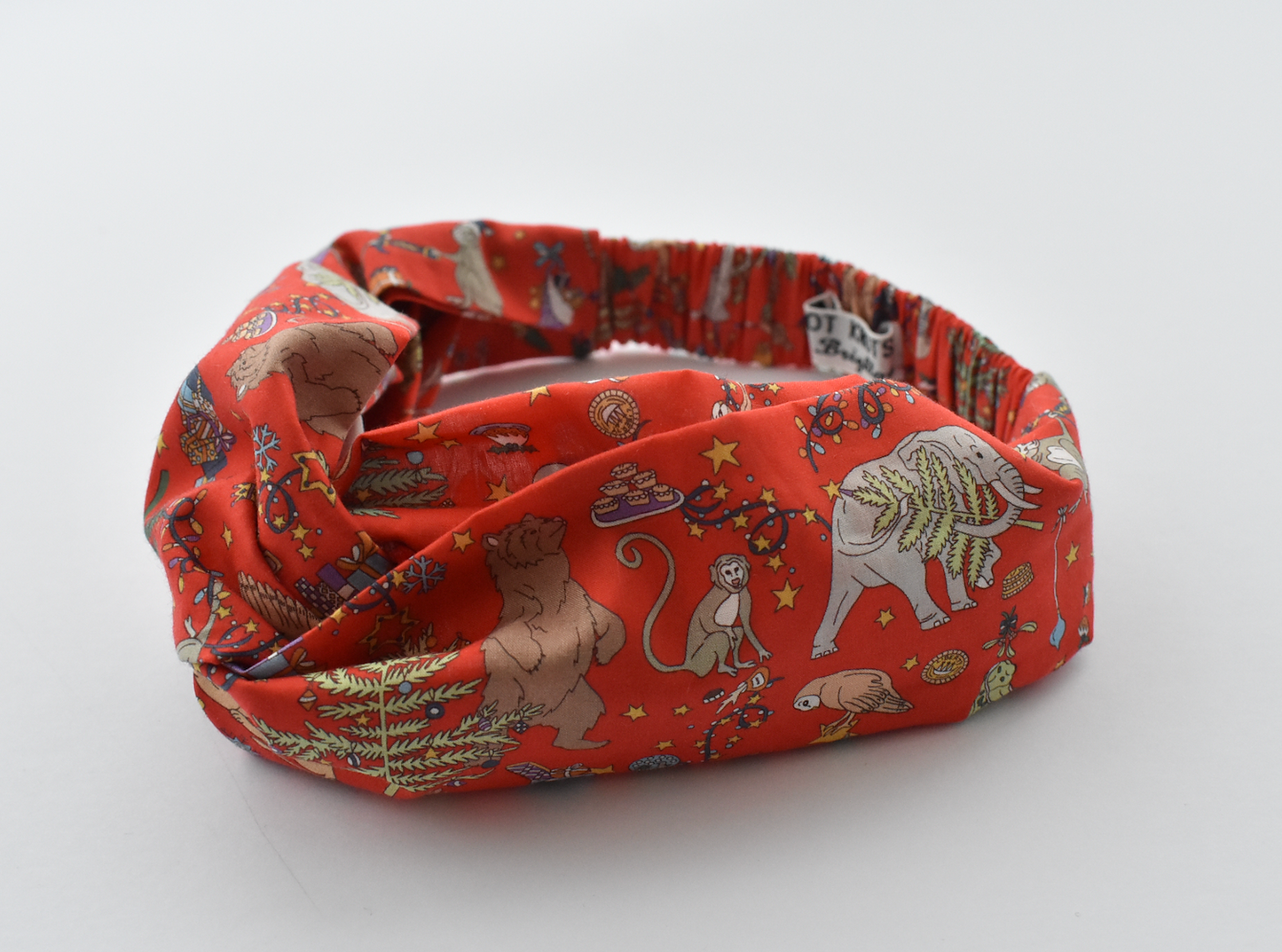 Ladies Twisted Turban hairband and neck scarf - Christmas Animal Liberty of London - Tot Knots of Brighton