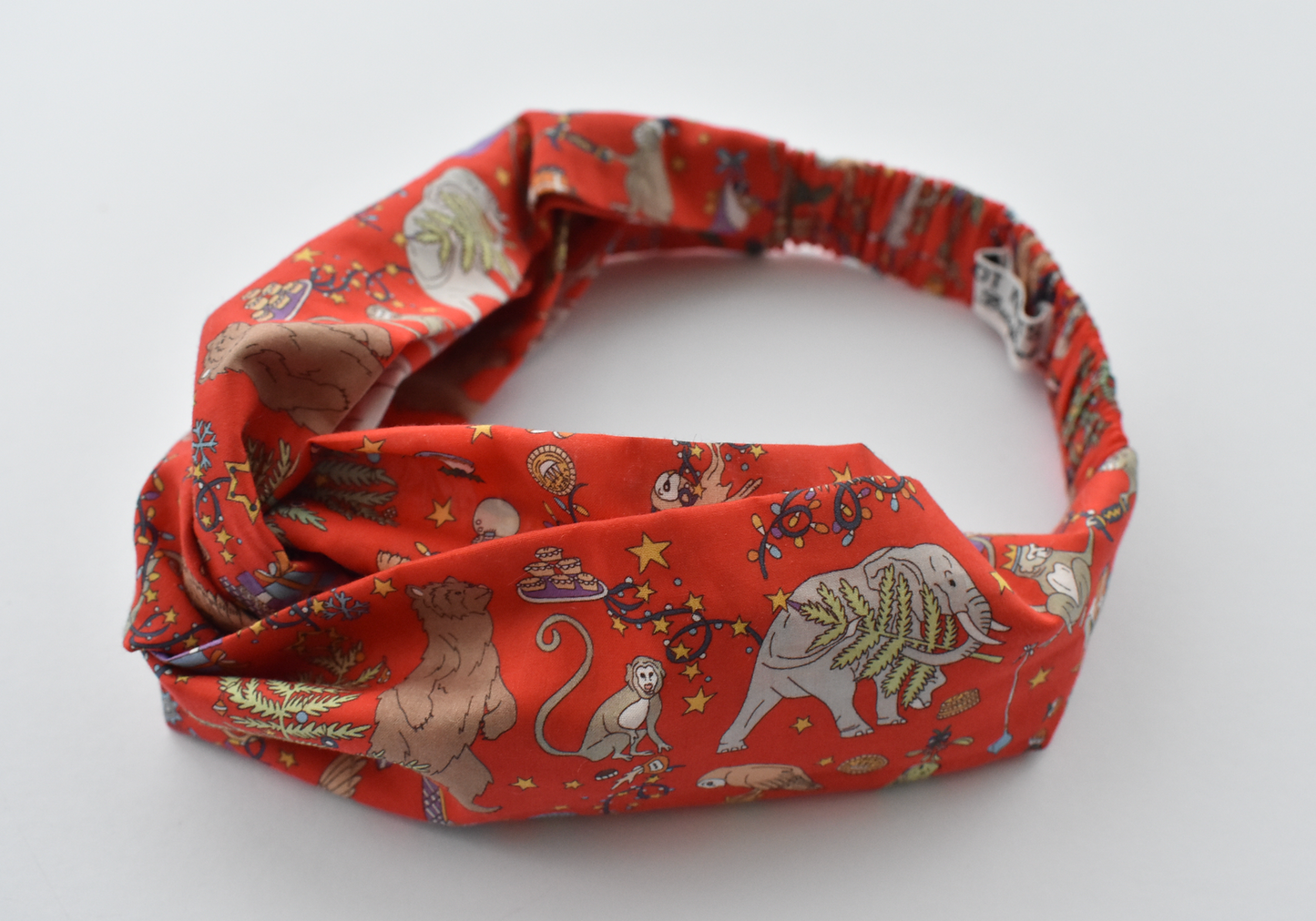 Ladies Twisted Turban hairband and neck scarf - Christmas Animal Liberty of London - Tot Knots of Brighton