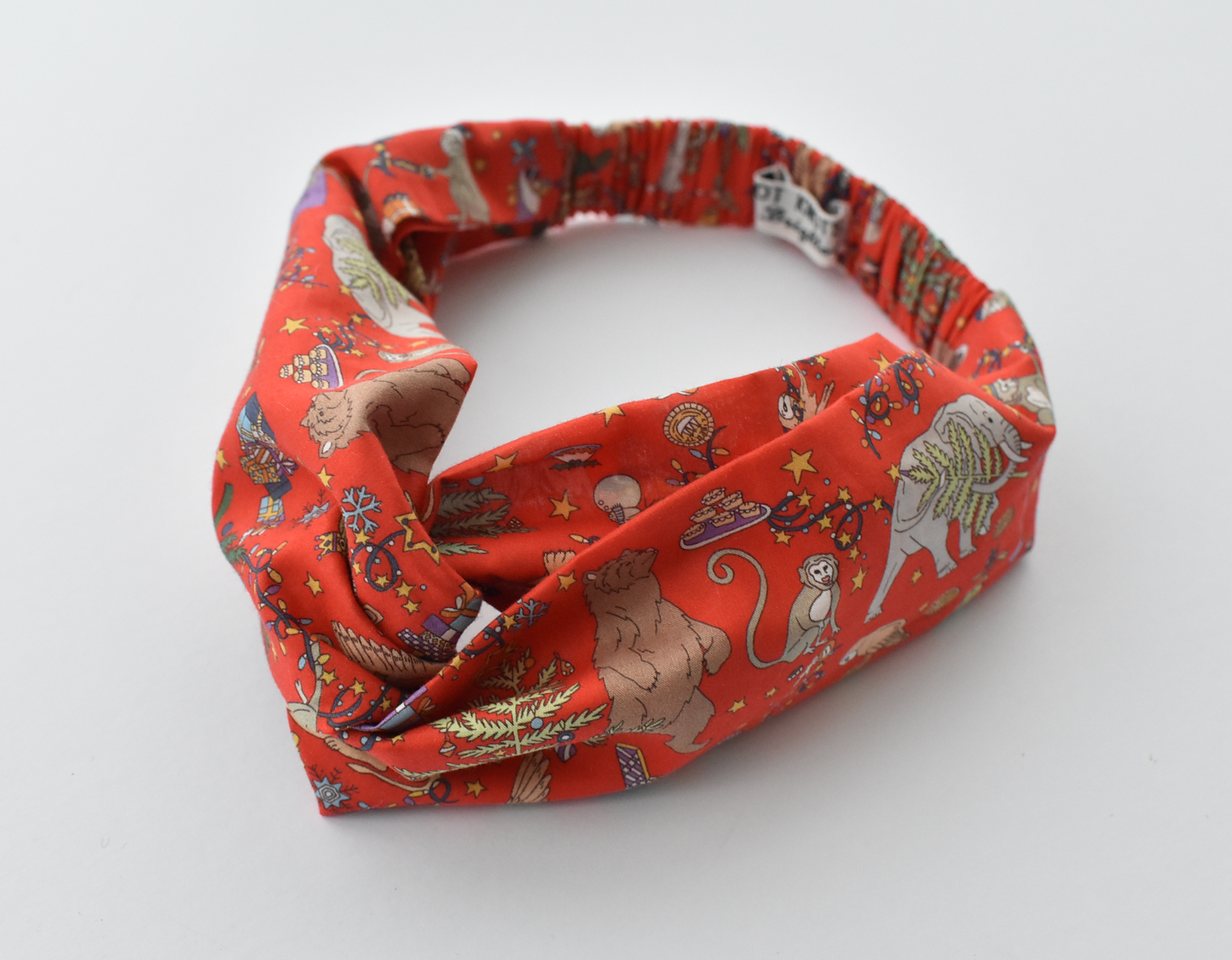Ladies Twisted Turban hairband and neck scarf - Christmas Animal Liberty of London - Tot Knots of Brighton
