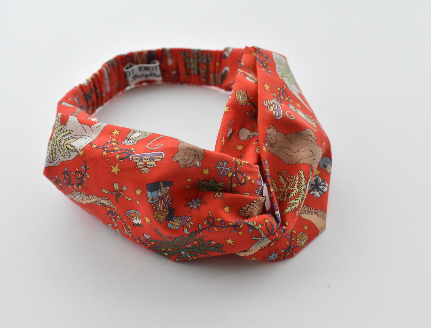Ladies Twisted Turban hairband and neck scarf - Christmas Animal Liberty of London - Tot Knots of Brighton