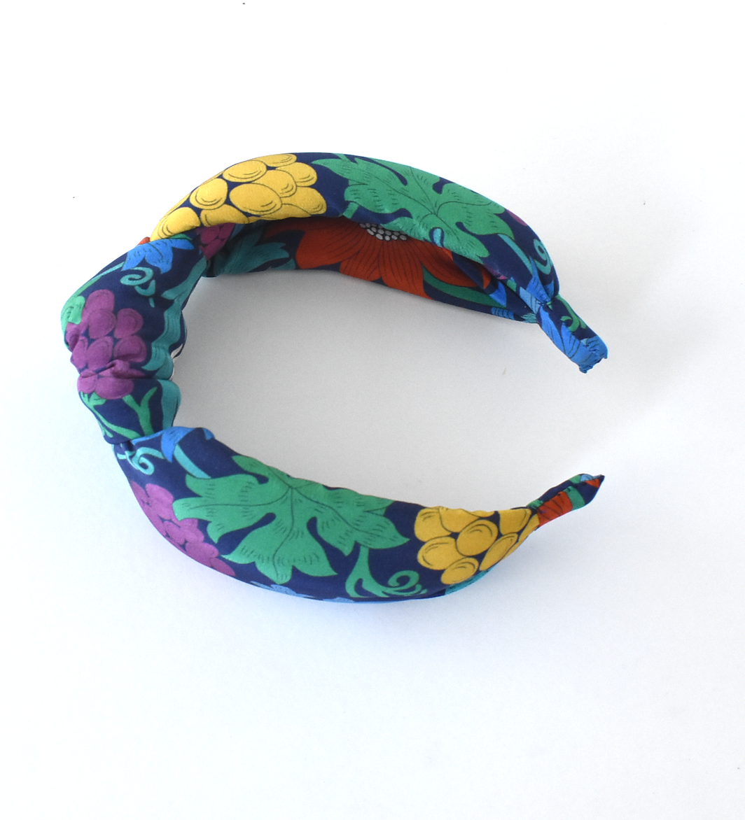 Silk Alice band - Fruit & Flowers Liberty of London Artist Silk - Twisted or Knot
