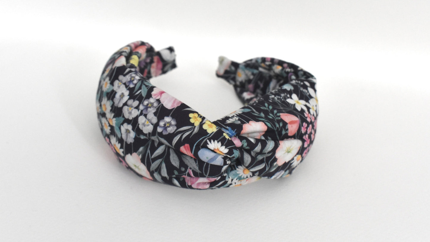 Twisted or Knot Alice band in Jude's Garden Liberty of London Tana Lawn cotton