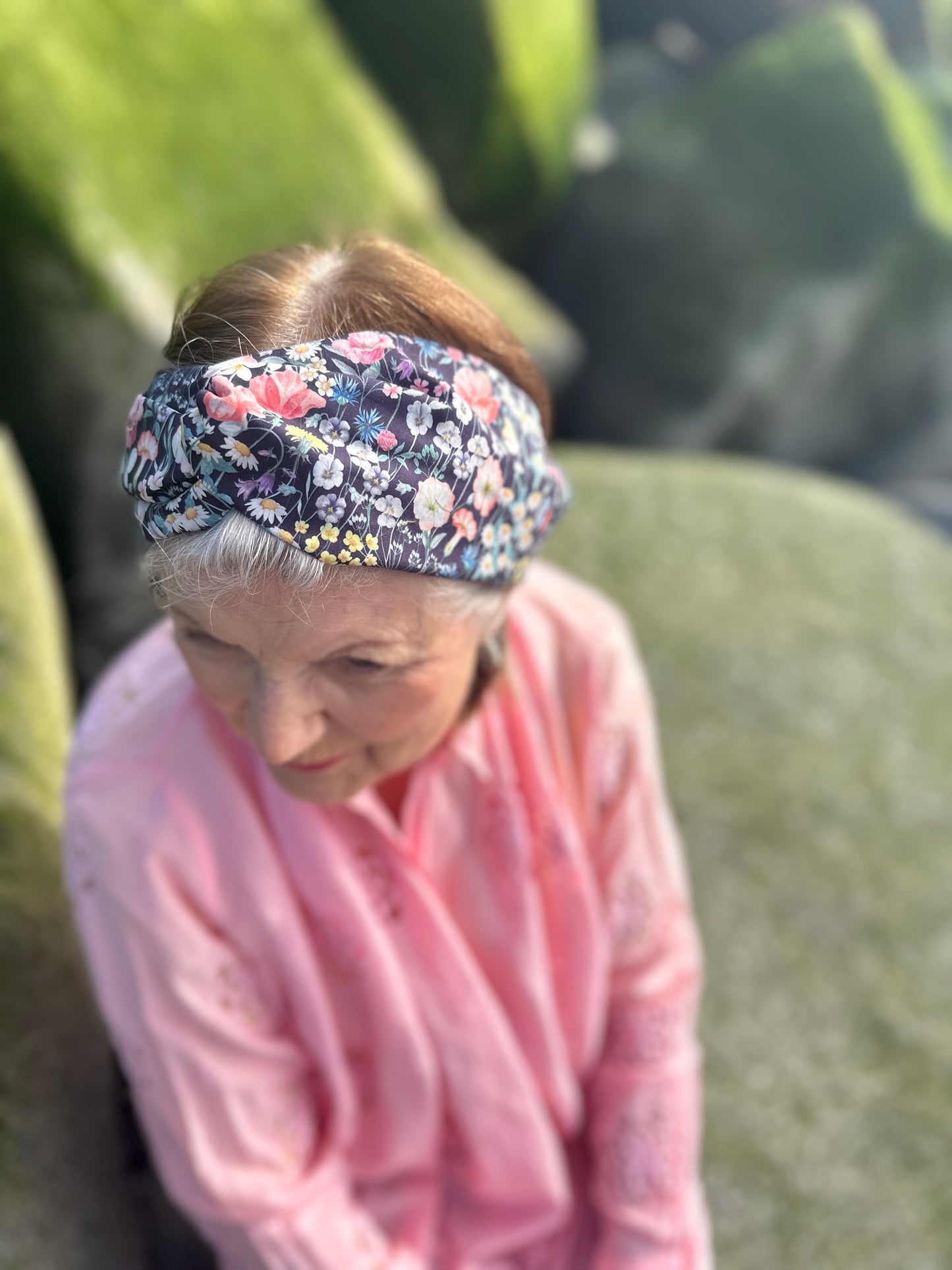 Twisted Turban Headband - Liberty of London Jude's Garden floral print on black