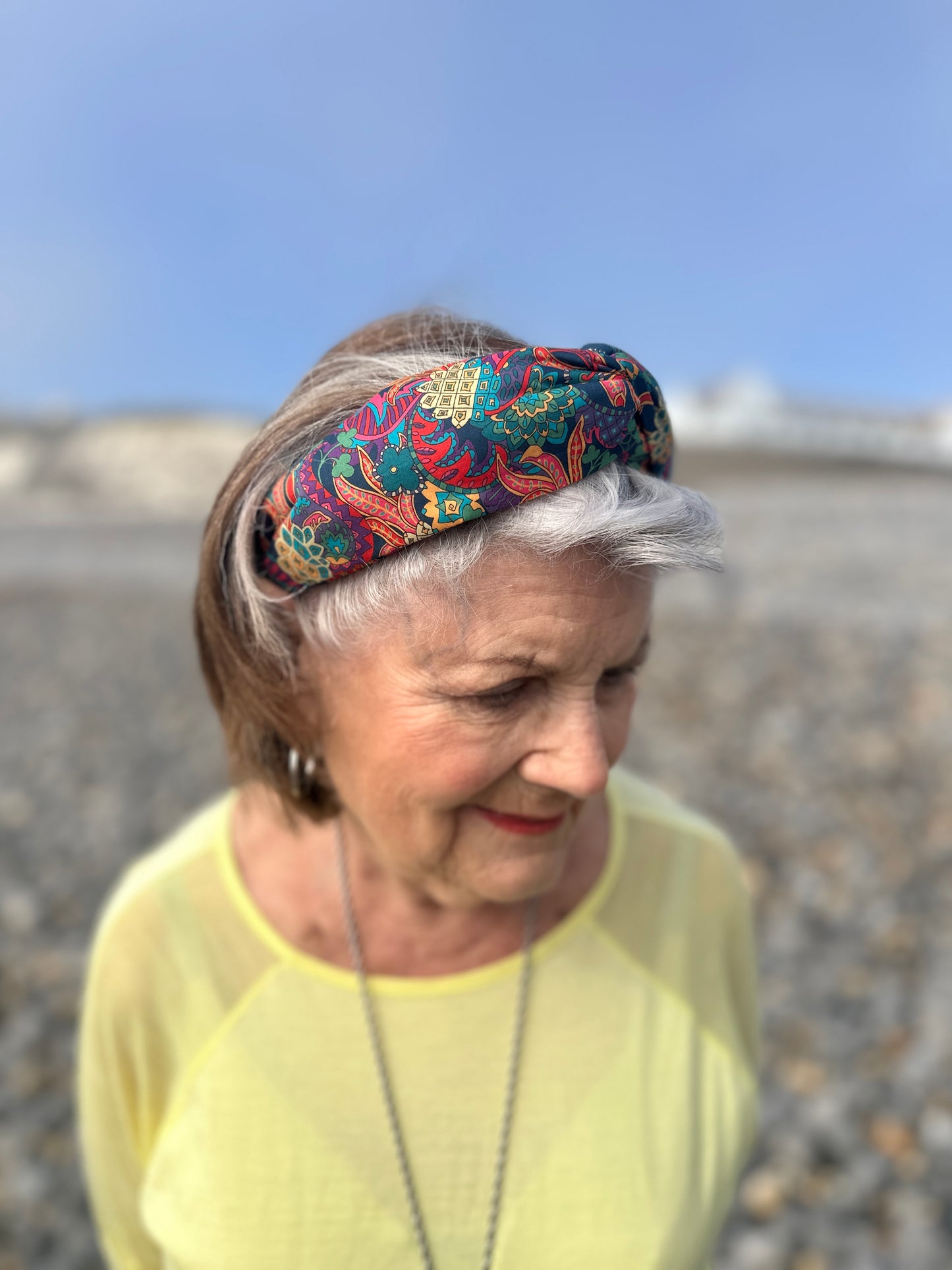 Twisted Alice Headband - Bright Liberty of London Pineapple Paisley print