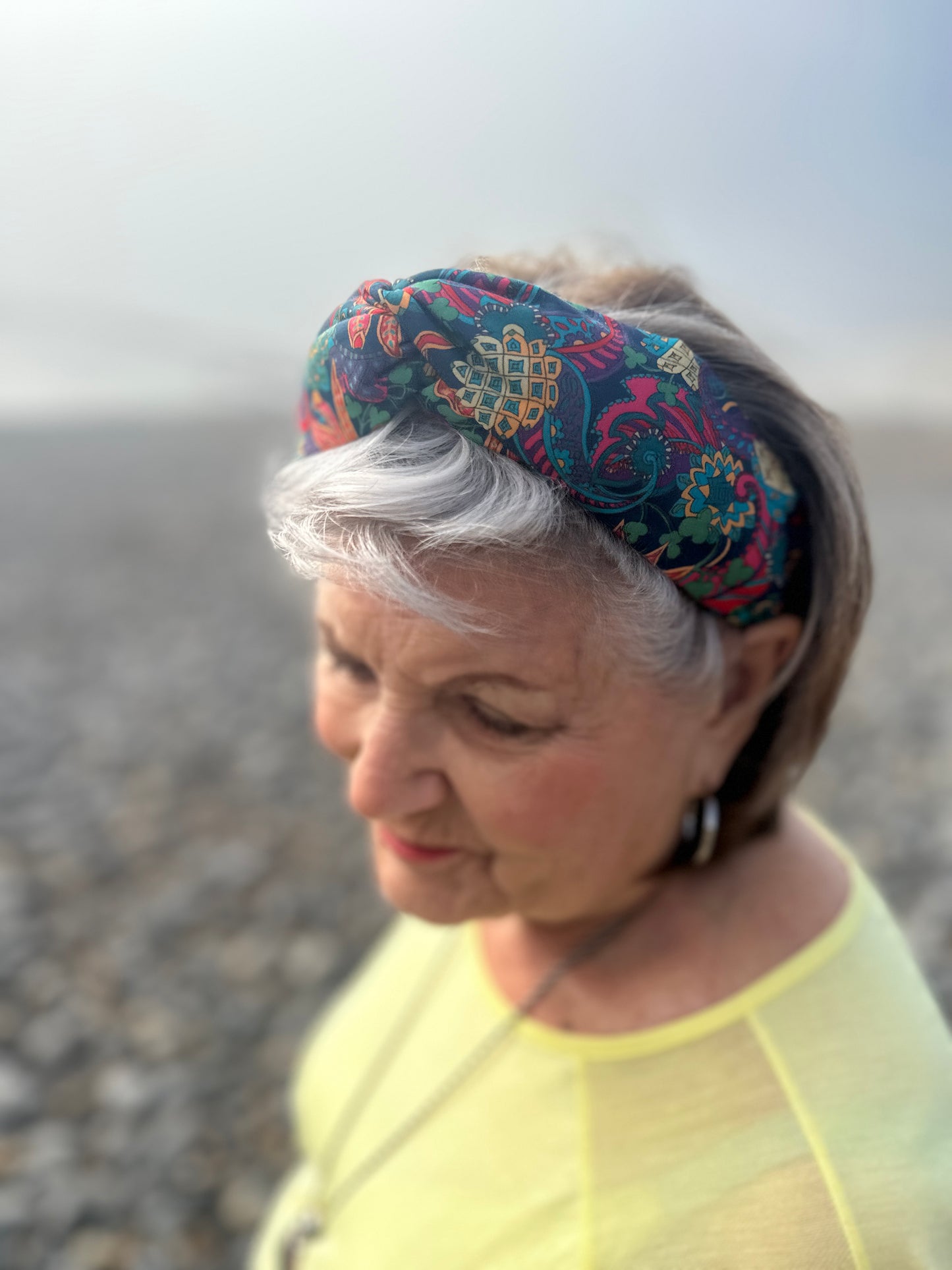 Twisted Alice Headband - Bright Liberty of London Pineapple Paisley print