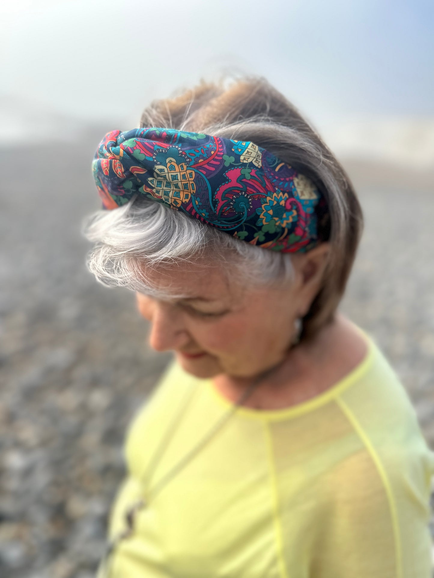 Twisted Alice Headband - Bright Liberty of London Pineapple Paisley print