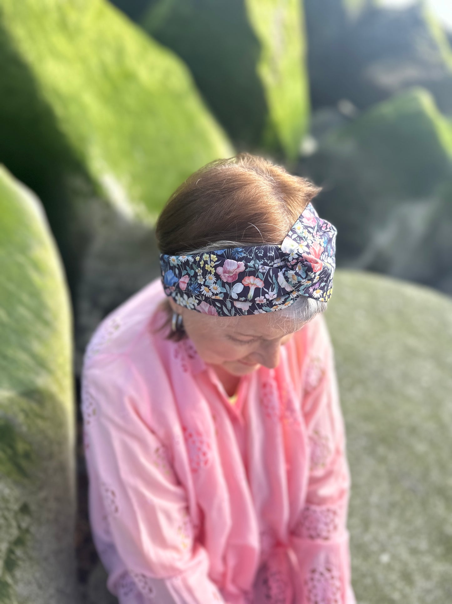 Twisted Turban Headband - Liberty of London Jude's Garden floral print on black