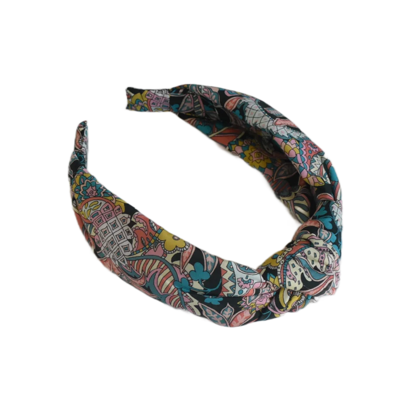 Twisted or Knot Alice band in Pink Pineapple Liberty of London Tana Lawn cotton - Silk & Lawn