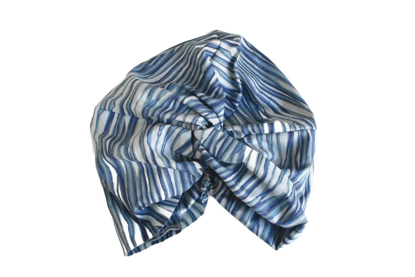 Little Susan Turban Hat -Blue Martin graphic print - Silk & Lawn
