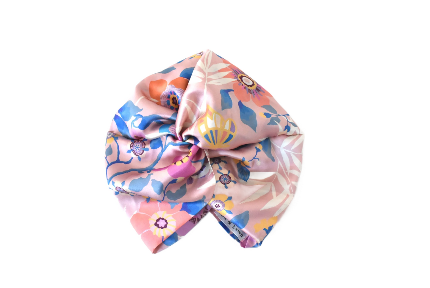 Little Susan Twisted Silk Turban & Head wrap - Liberty of London Pink Pavilion print in Belgravia Silk Satin
