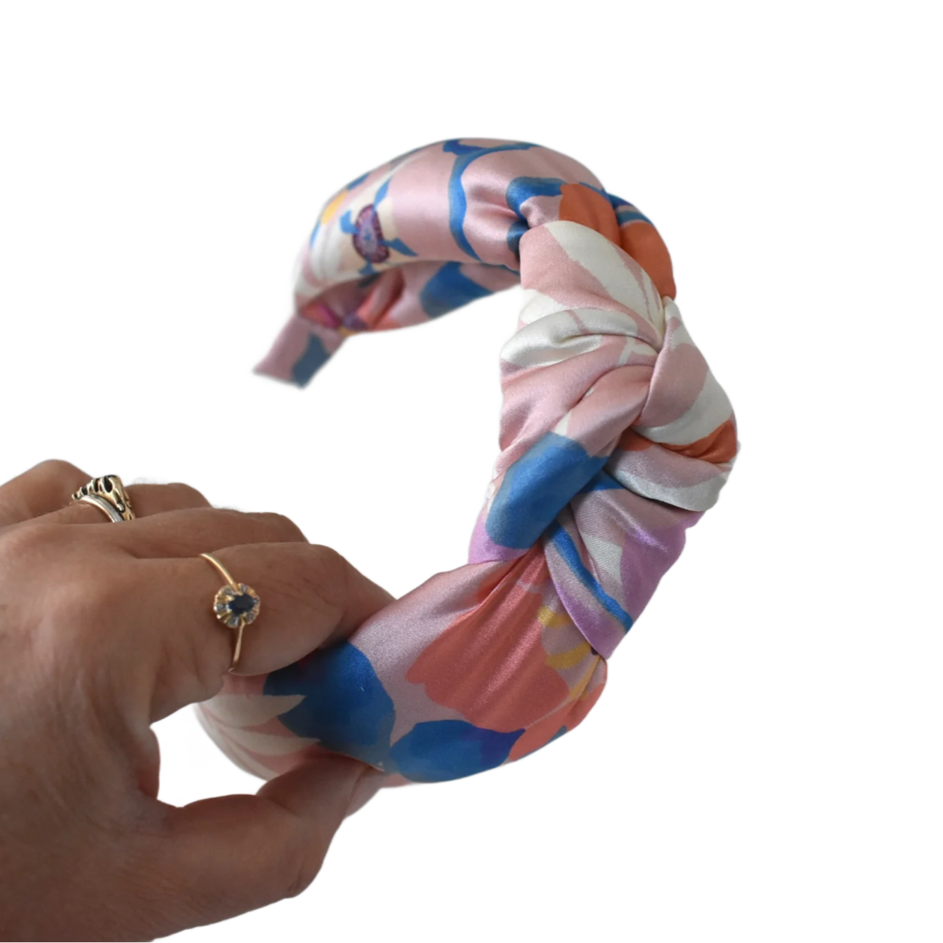 Luxury Silk Twisted or Knot Alice band in Pink Pavilion Liberty of London Silk Satin