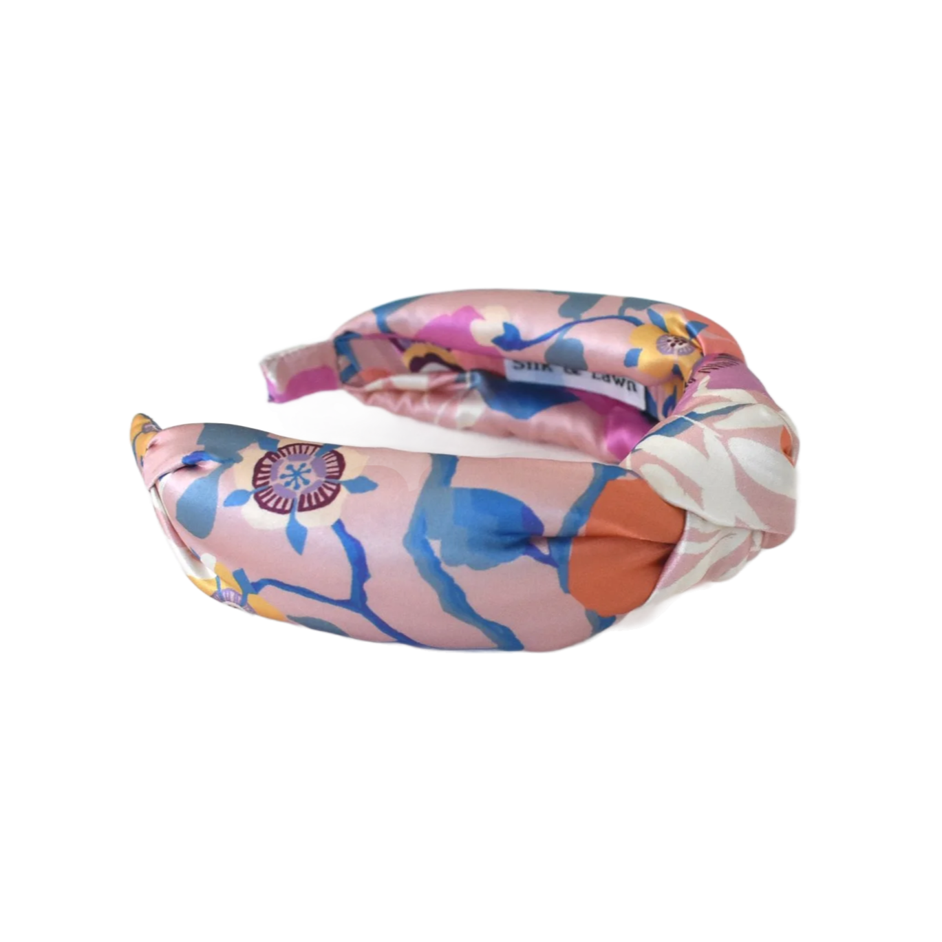 Luxury Silk Twisted or Knot Alice band in Pink Pavilion Liberty of London Silk Satin