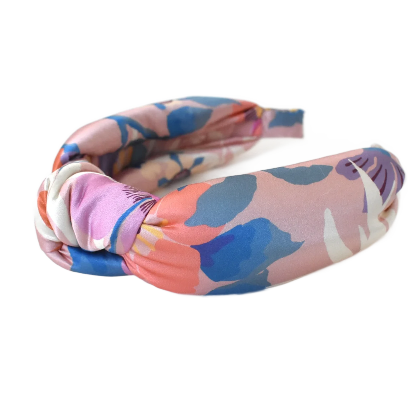 Luxury Silk Twisted or Knot Alice band in Pink Pavilion Liberty of London Silk Satin