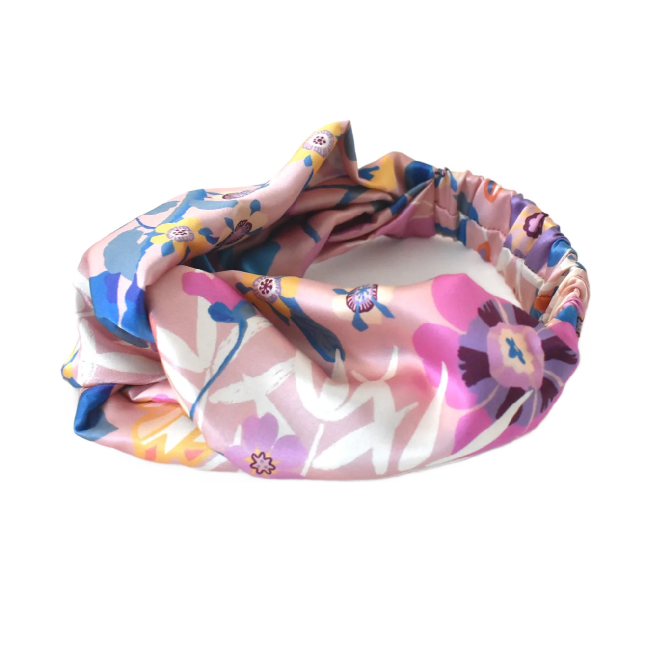Silk Twisted Turban hairband and neck scarf in Liberty of London Pavilion Silk Satin - 100% silk